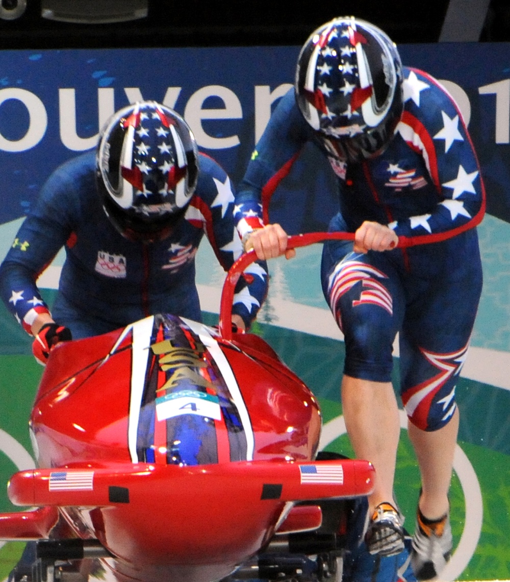 Army National Guard Bobsledder Leads USA 1 to Strong Start at 2010 Olympics