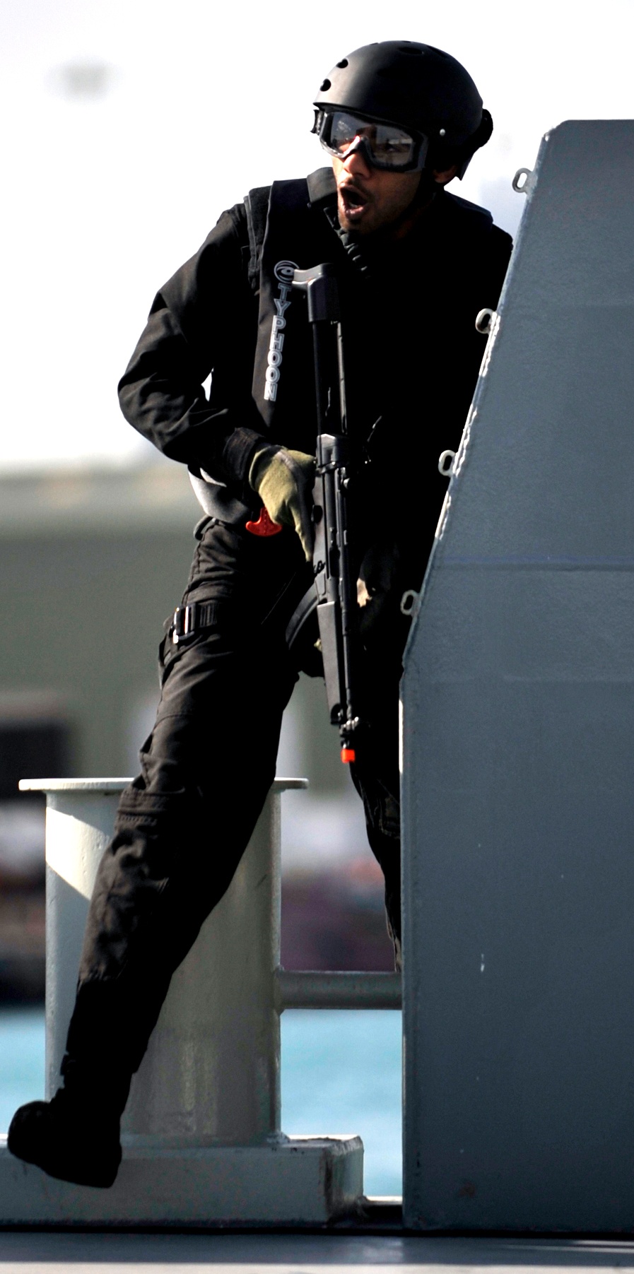 Boarding Team Member Demonstrates Interdiction Tactics During Exercise
