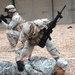 Iraqi Soldier Practices Detainee Securing Procedure