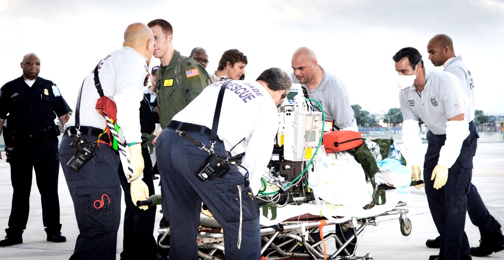Air Force, Miami-Dade EMTs Coordinate Aeromedical Evacuation at Miami Airport