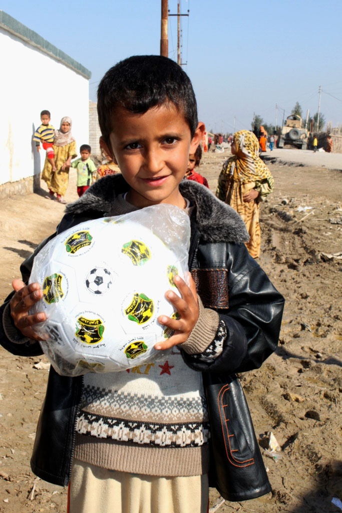 Iraqi Children Receive Soccer Balls, T-Shirts from Border Enforcement Officers