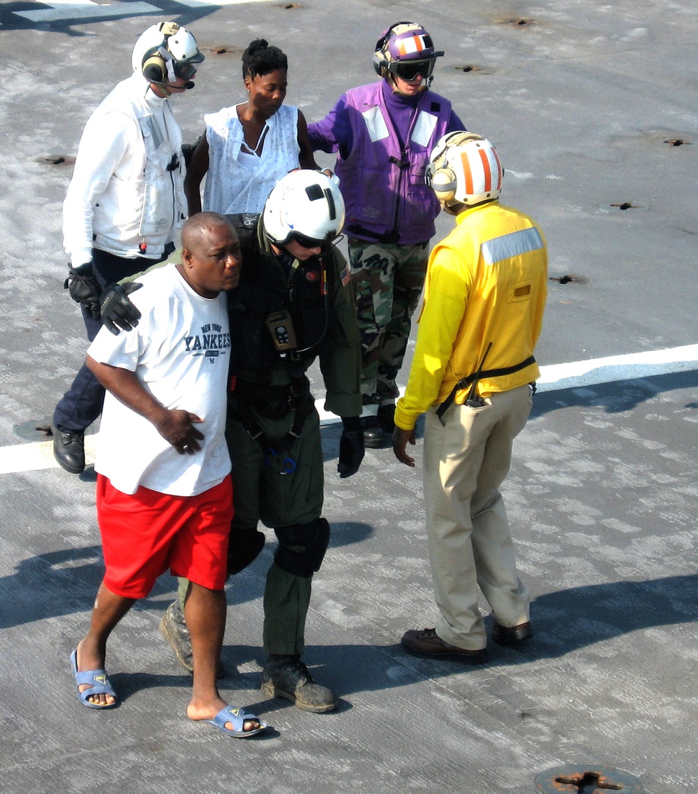 Navy Aids Injured Haitians Aboard USNS Comfort