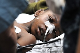 USNS Comfort Receives First Haitian Patients Aboard Hospital Ship