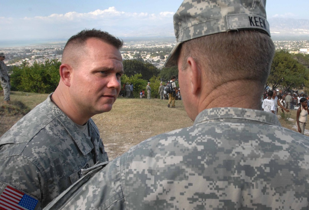 Top Military Commander Surveys Security Staging Area in Haiti