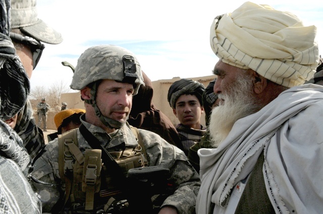 Army Master Sgt. Meets with Afghan Village Elders After Military Operation