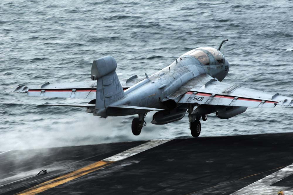 EA-6B Prowler Launches from USS Nimitz in 5th Fleet Area