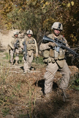 Marines Patrol Orchard in Afghanistan, Support Afghan Security Forces
