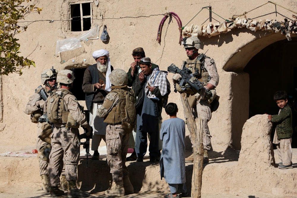 Marines Engage with Afghan Village Elder During Operation Cobra's Anger