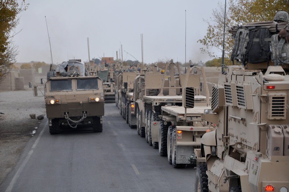 U.S. Military Convoys Traverse Afghanistan's Helmand Province