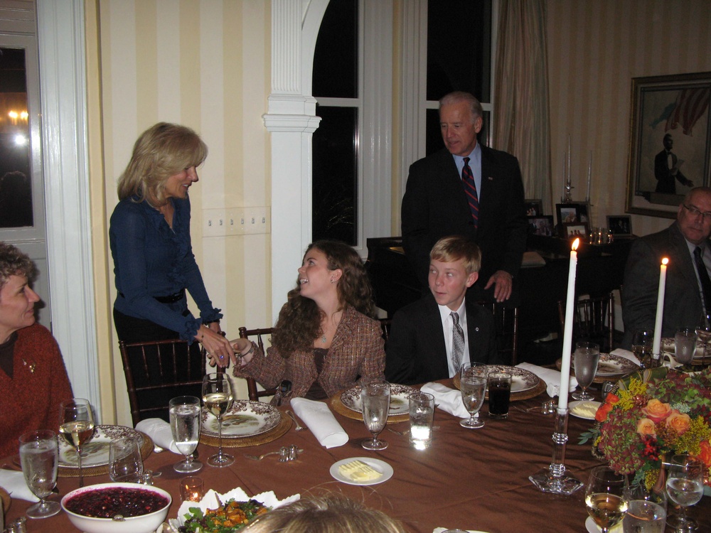 Dr. Jill Biden Hosts Thanksgiving Meal for Wounded Troops and Families