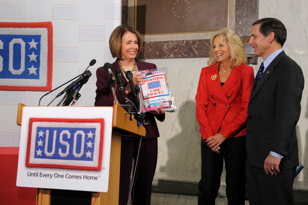 Pelosi, Biden Distribute Care Packages to Female Troops Overseas