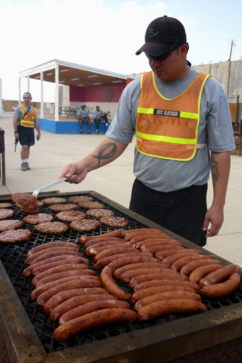 Soldier Cooks Up Barbecue at Iraq Base