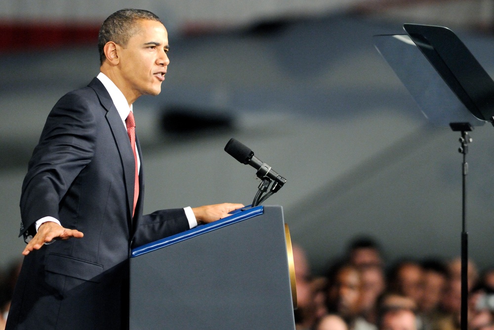 Obama Addresses Troops at Elmendorf Air Force Base in Alaska