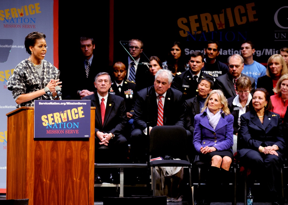 First Lady Michelle Obama Celebrates Veterans Day at GWU
