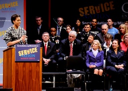 First Lady Michelle Obama Celebrates Veterans Day at GWU