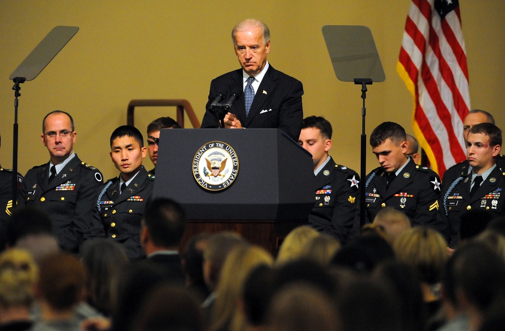 Vice President Biden Honors Fallen Soldiers at Memorial Service