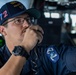 USS Mahan (DDG 72) Sailor Communicates From the Bridge