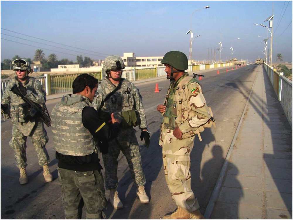 Army Soldiers Assess Bridge Conditions During Reconnaissance Mission in Iraq