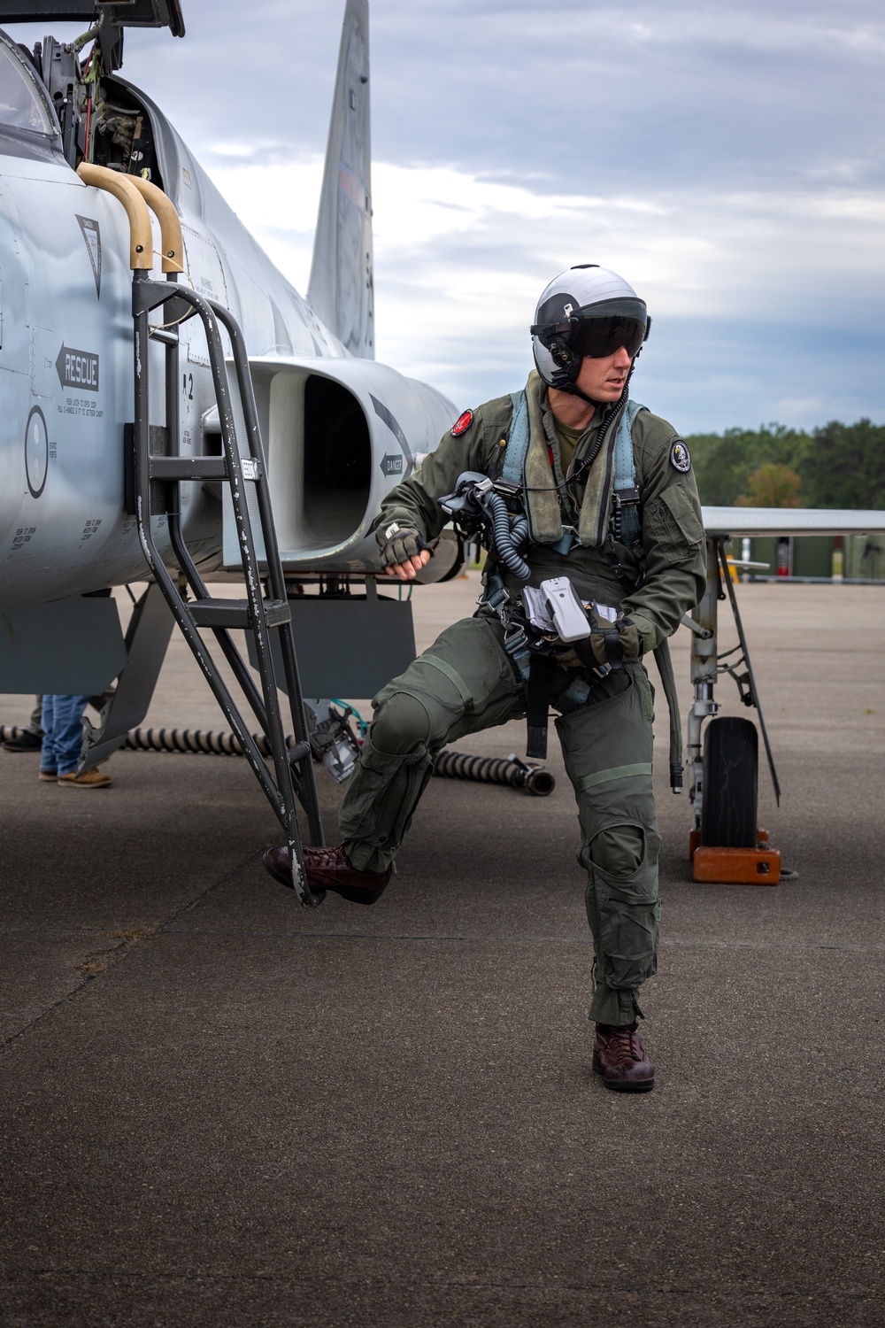 In Flight and Fuel: Marine Pilots fly an F-5 in Joint Base Cape Cod