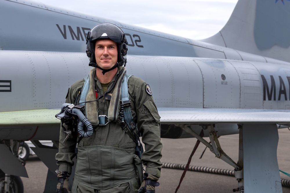 In Flight and Fuel: Marine Pilots fly an F-5 in Joint Base Cape Cod