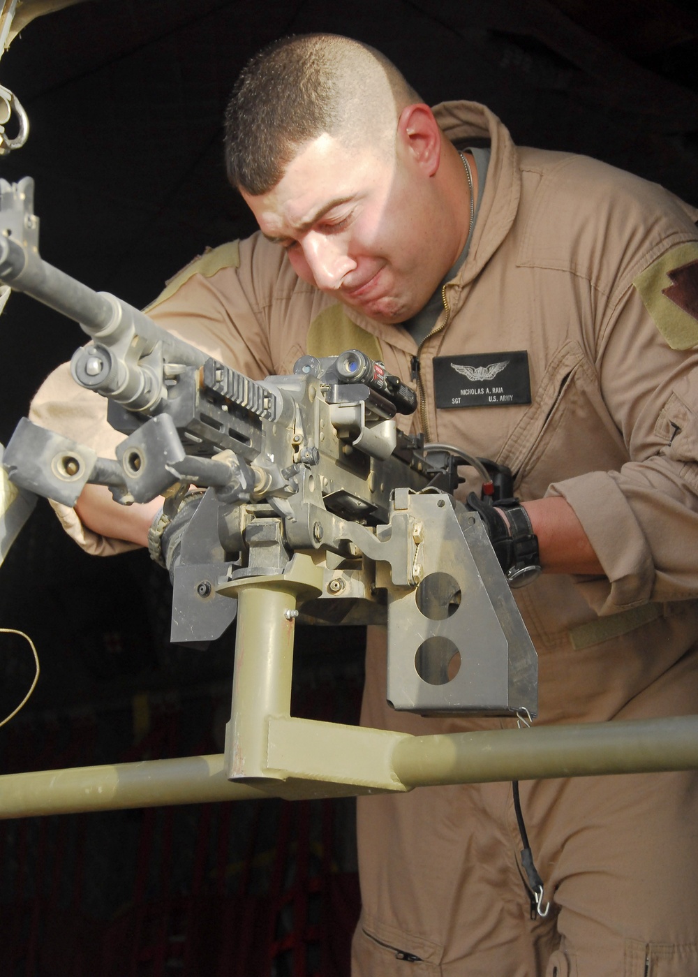 National Guard Soldier Serves as Door Gunner in Iraq