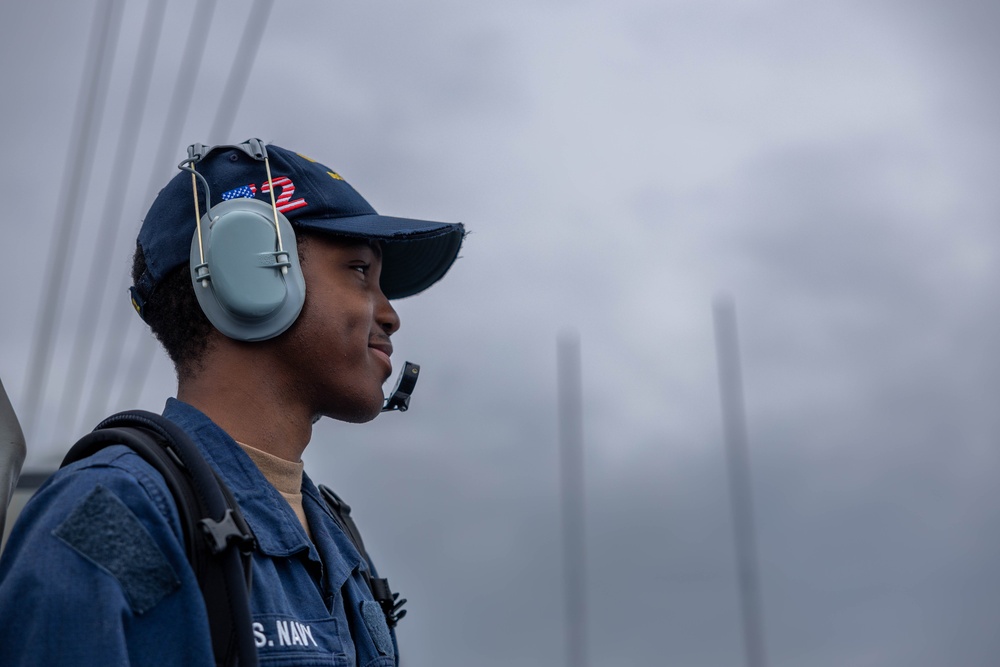 USS Mahan (DDG 72) Sailor Stands Watch