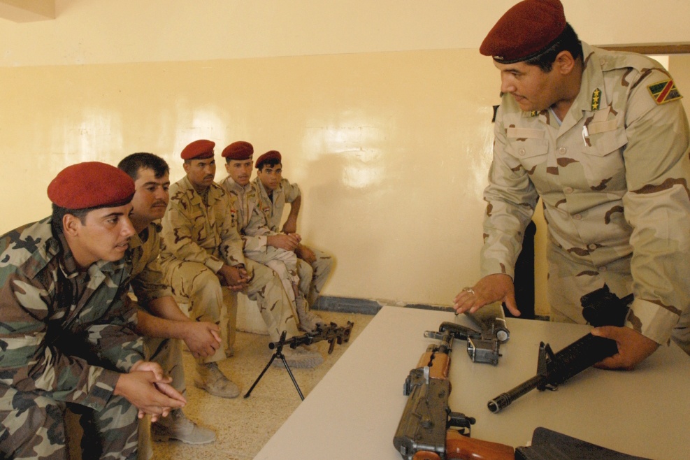 Iraqi Captain Instructs Peers on M-16 Rifle