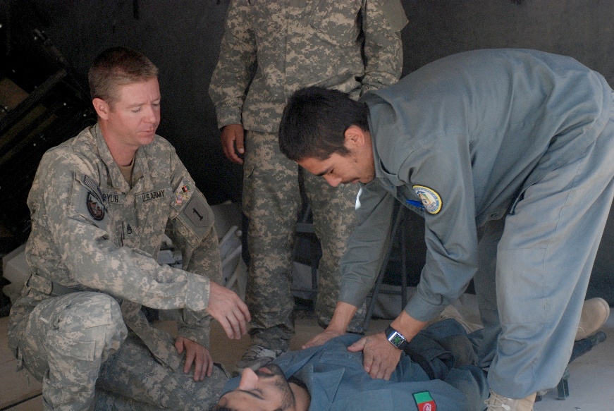 U.S. Soldier Trains Afghan Police in Combat Lifesaving