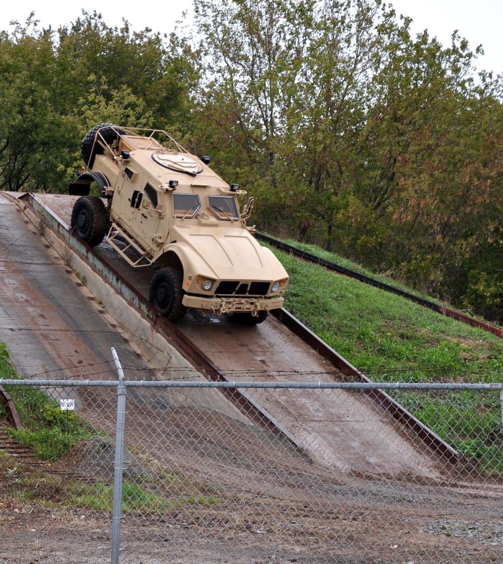 Defense Leaders Test M-ATV Capabilities on Steep Terrain