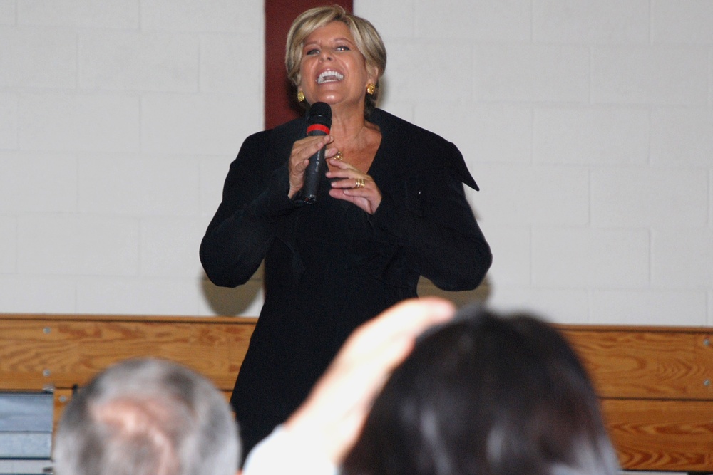 Suze Orman Entertains Audience at Military Financial Readiness Event