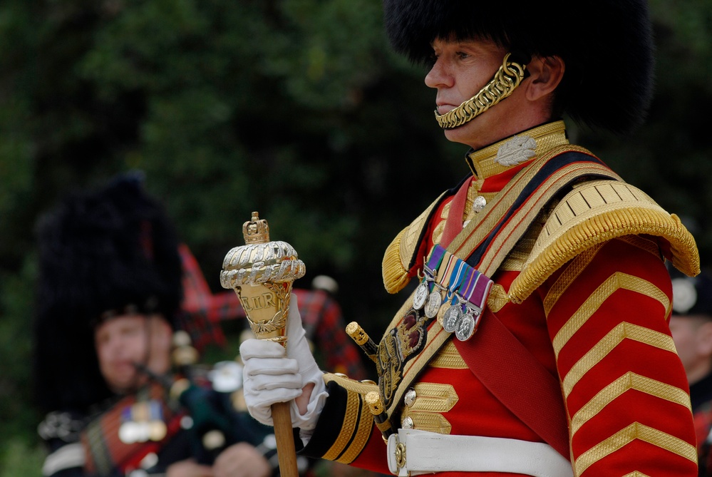 Scots Guard Pipes and Drums Perform at the Pentagon