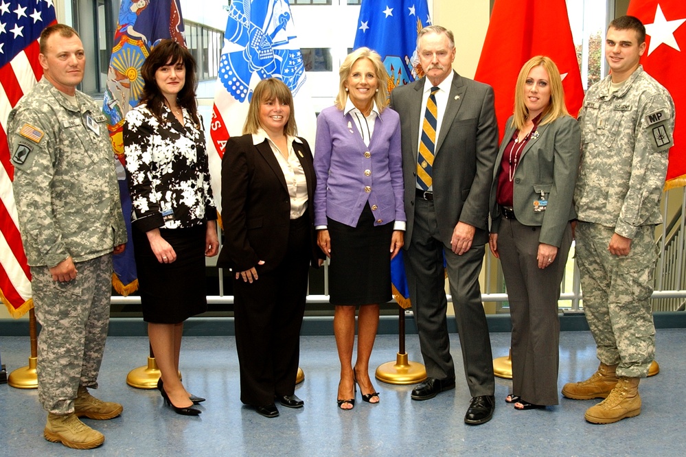 Jill Biden Visits 206th Military Police Company in New York