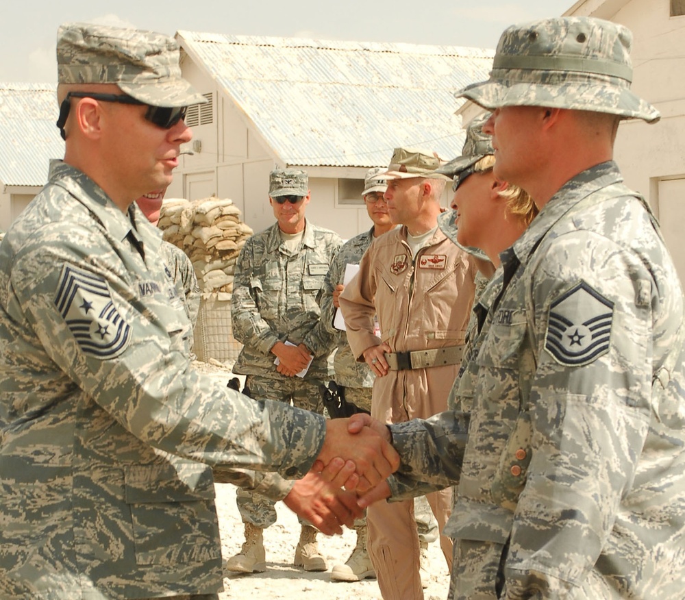 Air Force Command Chief Honors Top Performer in Afghanistan