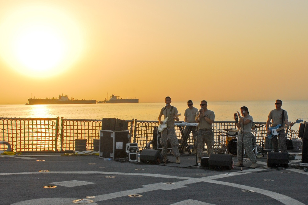National Guard Band Performs for Sailors Providing Security in Persian Gulf
