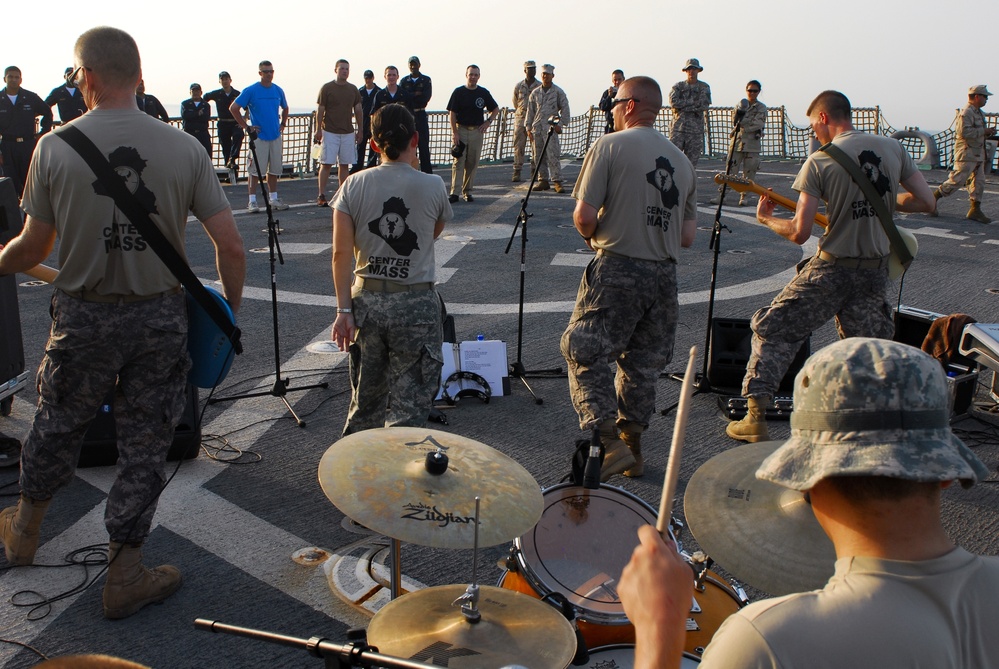 Army Band Performs on Navy Ship in Persian Gulf