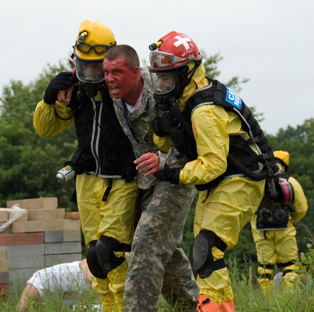 Ohio National Guard Trains for Chemical Attacks at Muscatatuck Urban Center