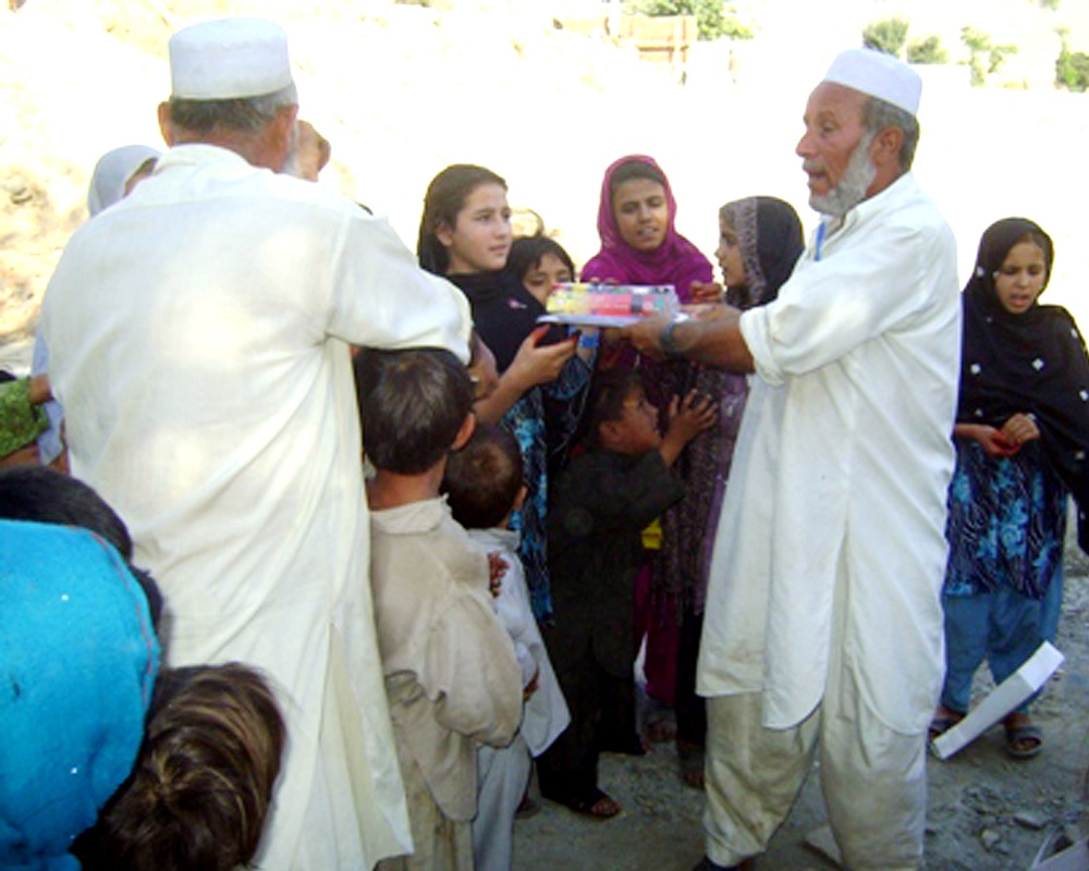 Afghan Construction Company Owner Donates School Supplies to Girls' School