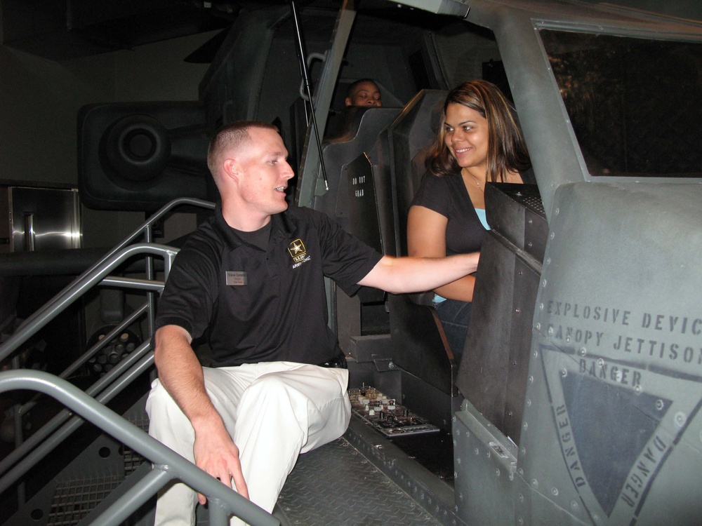 Army Sgt. Demonstrates Black Hawk Simulator at Experience Center