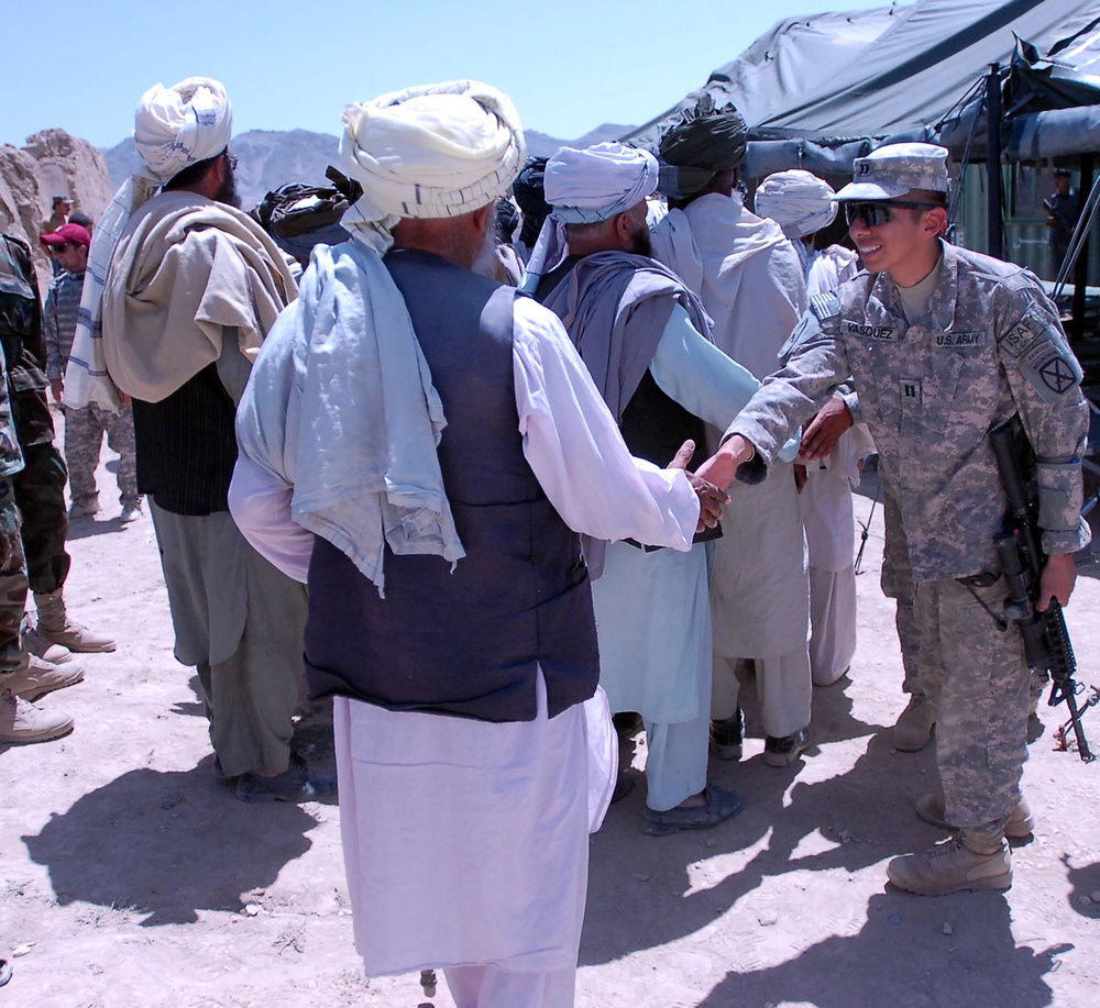Army Captain Meets with Local Elders in Afghanistan