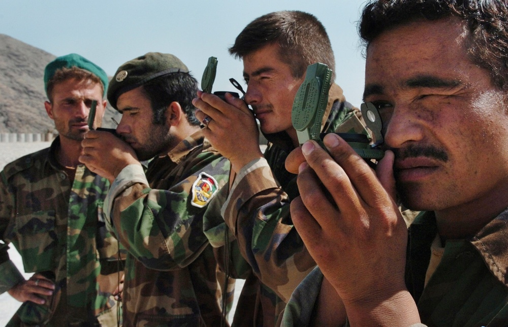 Afghan Army Soldiers Hone Navigation Skills in Live-Fire Exercise