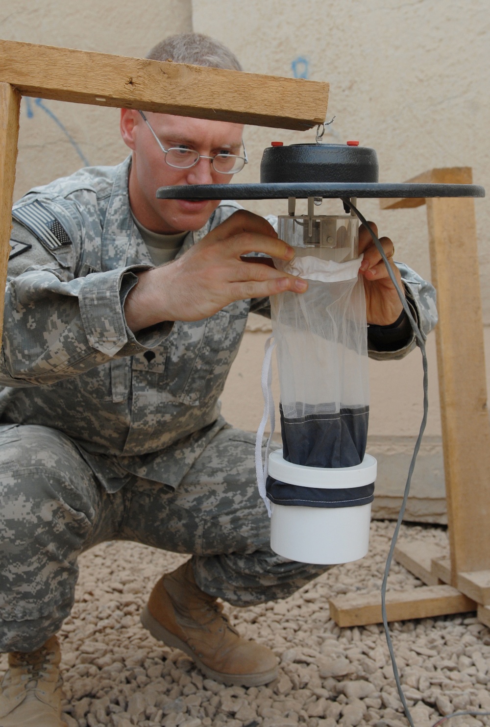 Soldier Sets Insect Traps to Protect Iraqi Base from Vector-Borne Diseases
