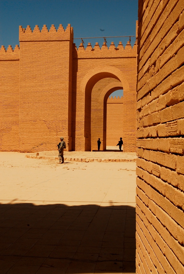 Soldiers Guard Ruins of Ancient Babylon