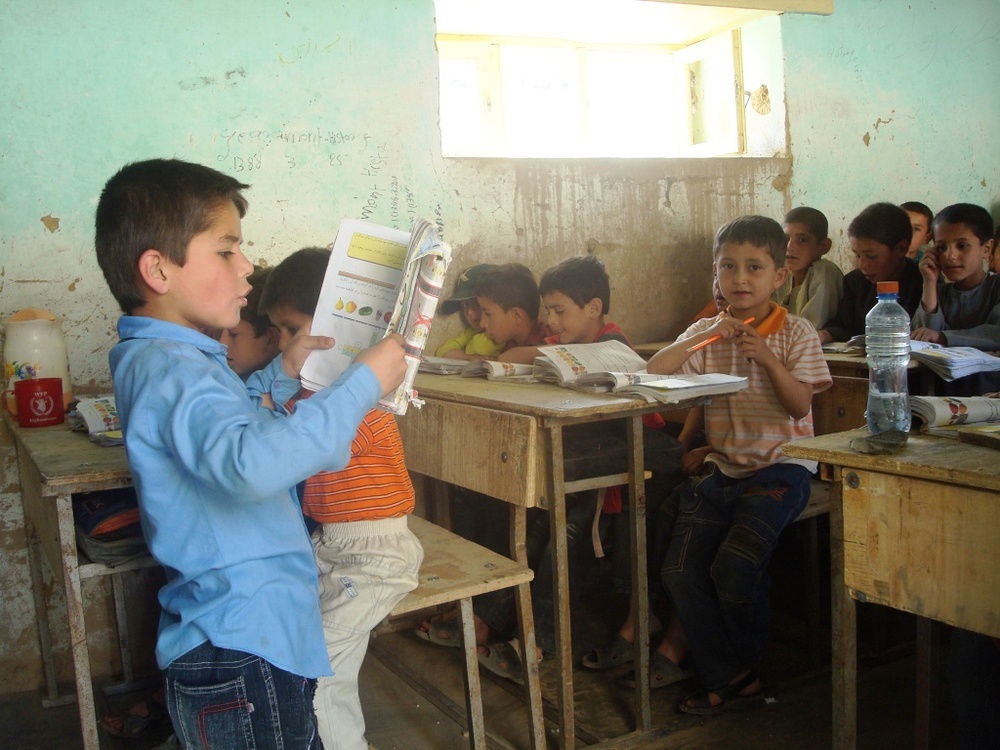 Afghan Student Reads Aloud in Panjshir Province