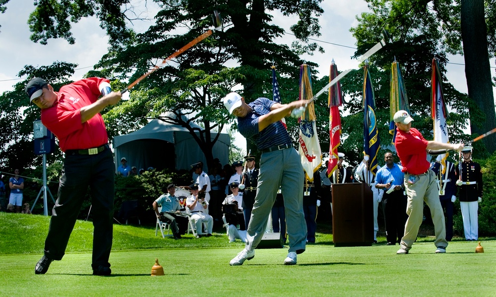 Wounded Warriors Join Tiger Woods for Ceremonial First Shot at Earl Woods Pro-Am
