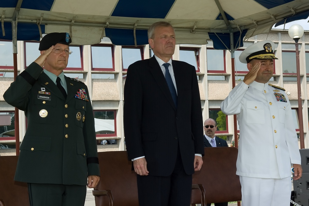 NATO Commanders Transition at Change-of-Command Ceremony in Belgium