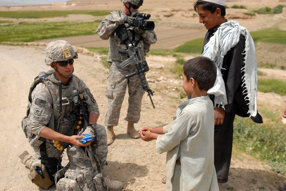 U.S. Soldier Connects with Afghan Villagers