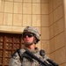 U.S. Soldier Stands Guard at Saddam Hussein's Palace in Babylon Ruins