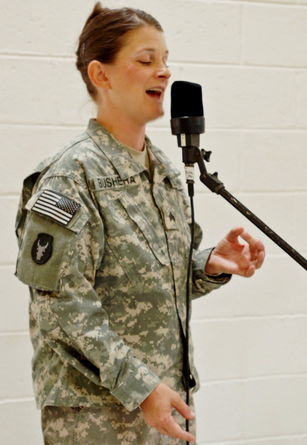 Army Sgt. Brenda Bushera Performs Iraqi National Anthem in Iraq