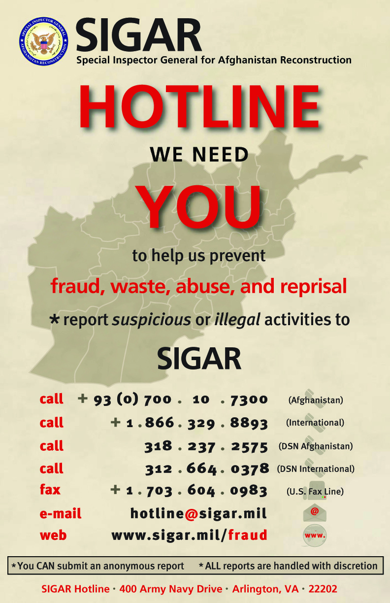 Watchdog Seeks Public's Help to Uncover Fraud in Afghanistan Reconstruction