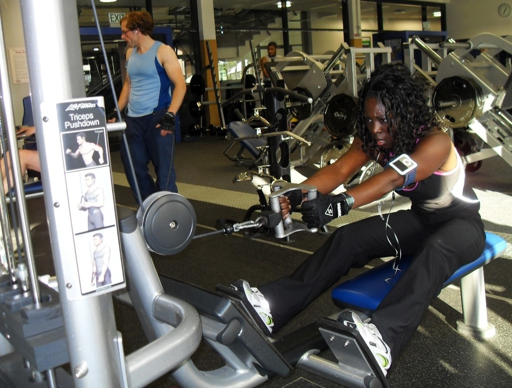 Air Force Officer Stays Fit at Ramstein Air Base Gym